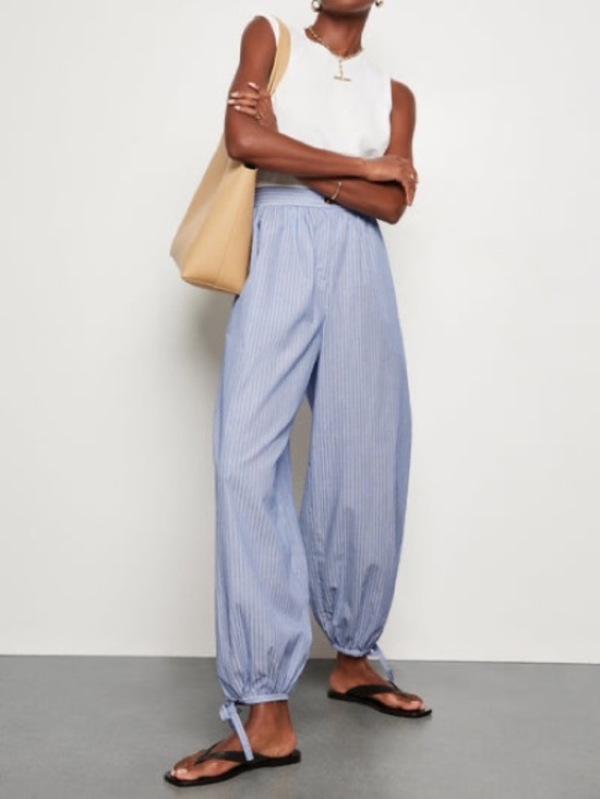 Ciao Lucia Pants - NWT Ciao Lucia Vera Striped Blue Cotton Pants | S